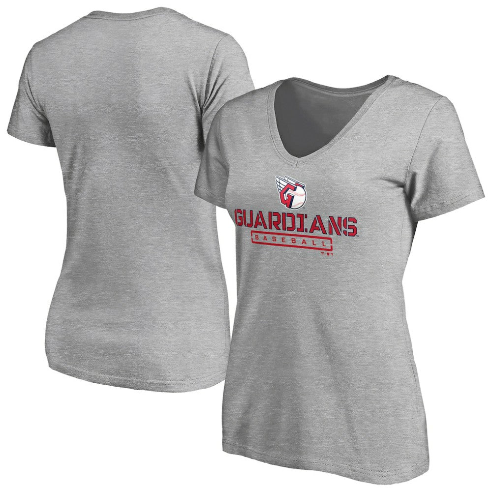Cleveland Guardians Women's Evanston Stencil V-Neck T-Shirt | MLB Online