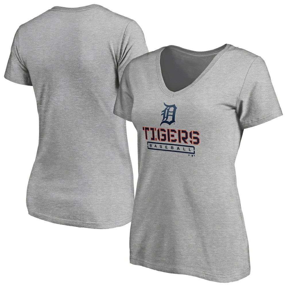 Detroit Tigers Women's Evanston Stencil V-Neck T-Shirt | MLB Shop