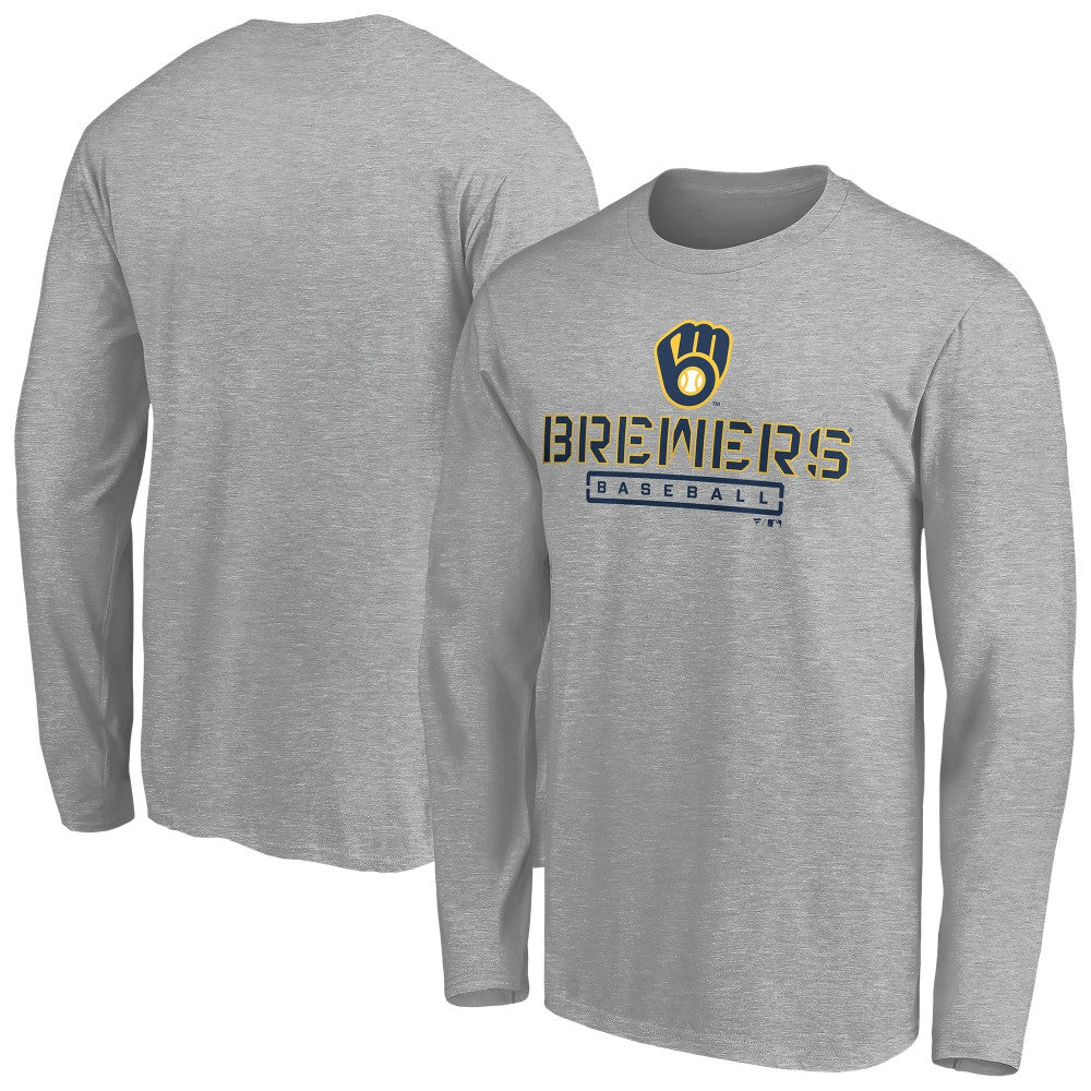 Milwaukee Brewers Evanston Stencil Long Sleeve T-Shirt | MLB Outlet
