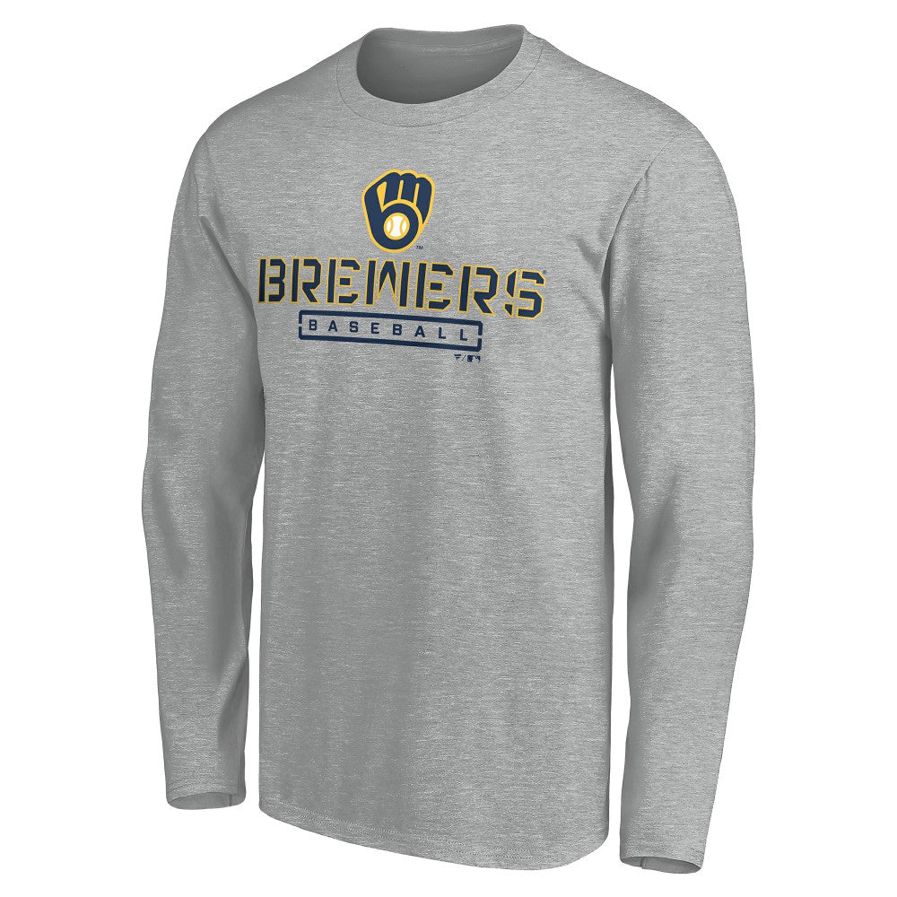 Milwaukee Brewers Evanston Stencil Long Sleeve T-Shirt | MLB Outlet