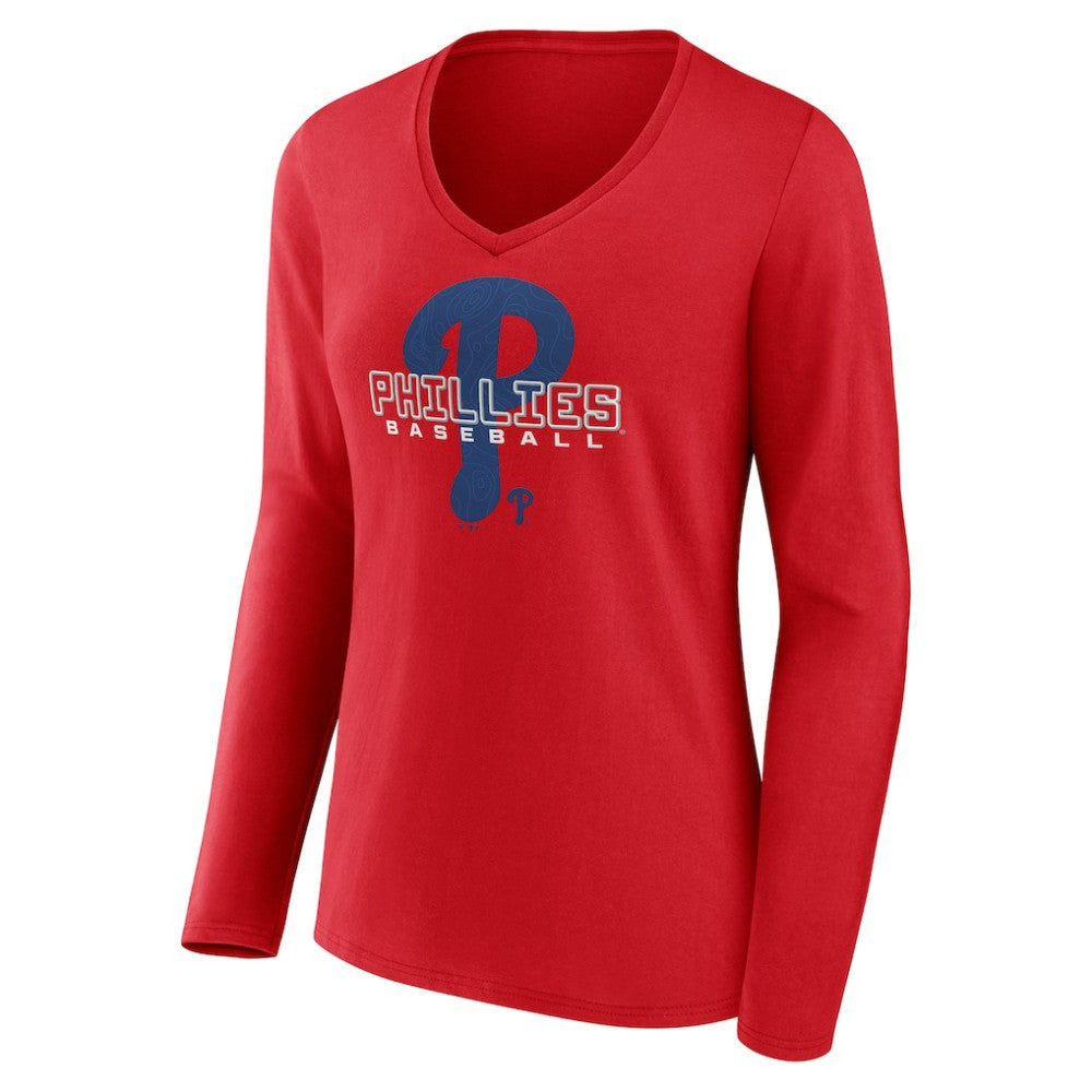 Philadelphia Phillies Women's Stellar Long Sleeve V-Neck T-Shirt | MLB Online
