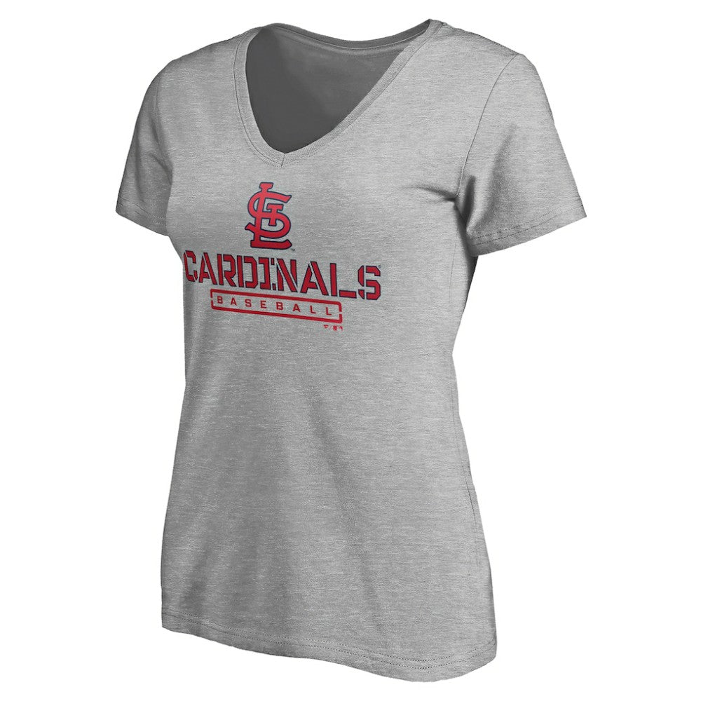 St. Louis Cardinals Women's Evanston Stencil V-Neck T-Shirt | MLB Outlet