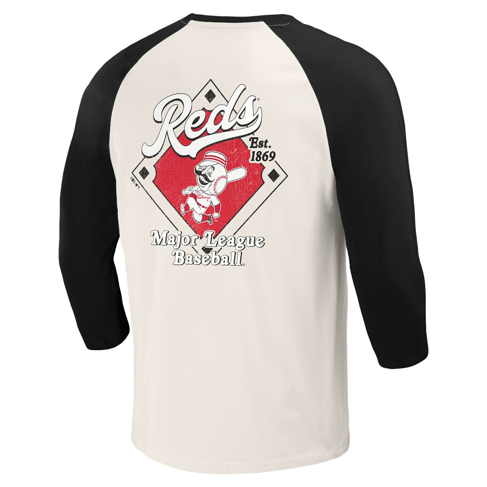 Cincinnati Reds Darius Rucker Collection by Fanatics Cooperstown Collection Raglan 3/4-Sleeve T-Shirt | MLB Near me