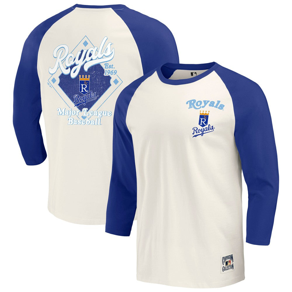 Kansas City Royals Darius Rucker Collection by Fanatics Cooperstown Collection Raglan 3/4-Sleeve T-Shirt | MLB Online