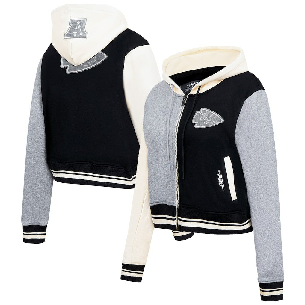 Kansas City Chiefs  Pro Standard Women's Reverse French Terry Colorblock Full-Zip Hoodie