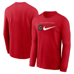 Cincinnati Reds Nike Local Logo Swoosh Lockup Long Sleeve T-Shirt | MLB Near me
