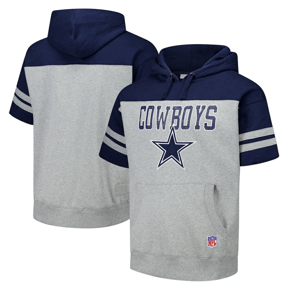 Dallas Cowboys Mitchell & Ness Off Field Vintage Logo Short Sleeve Pullover Hoodie