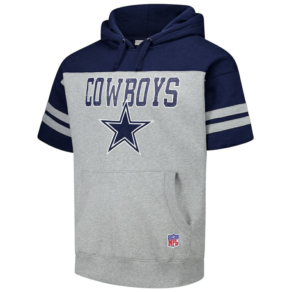Dallas Cowboys Mitchell & Ness Off Field Vintage Logo Short Sleeve Pullover Hoodie