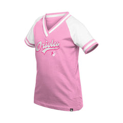 Baltimore Orioles New Era Girls Youth Mommy & Me Raglan V-Neck T-Shirt | MLB Outlet