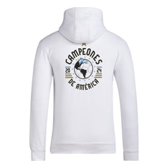 Argentina National Team 2024 Copa America Champions Pullover Hoodie White - Adidas