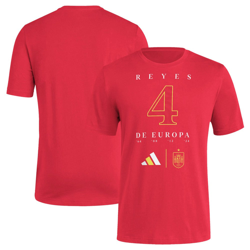 Spain National Team 2024 European Champions T-Shirt Red - Adidas