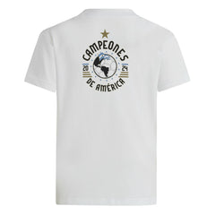 Argentina National Team Youth 2024 Copa America Champions T-Shirt White - Adidas