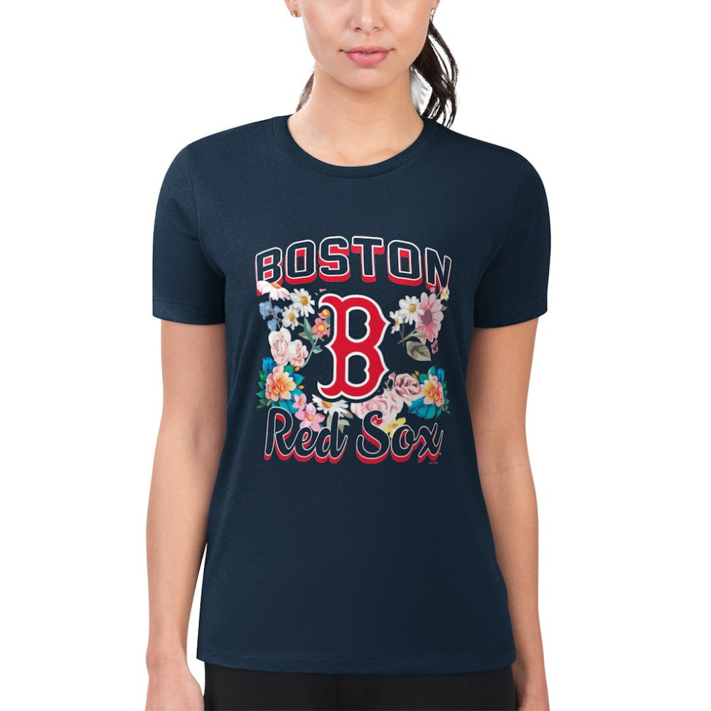 Boston Red Sox G-III 4Her by Carl Banks Women's Super-Slim Fit Lightweight Flowers Graphic T-Shirt | MLB US