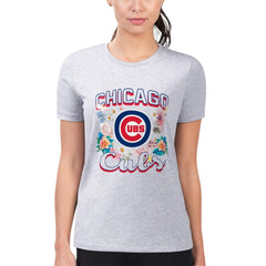 Chicago Cubs G-III 4Her by Carl Banks Women's Super-Slim Fit Lightweight Flowers Graphic T-Shirt | MLB Near me