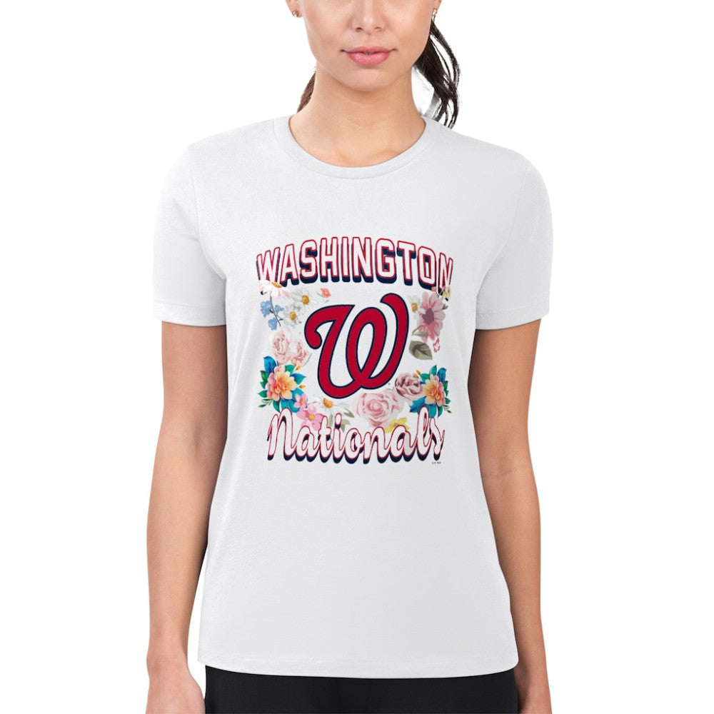Washington Nationals G-III 4Her by Carl Banks Women's Super-Slim Fit Lightweight Flowers Graphic T-Shirt | MLB Discount