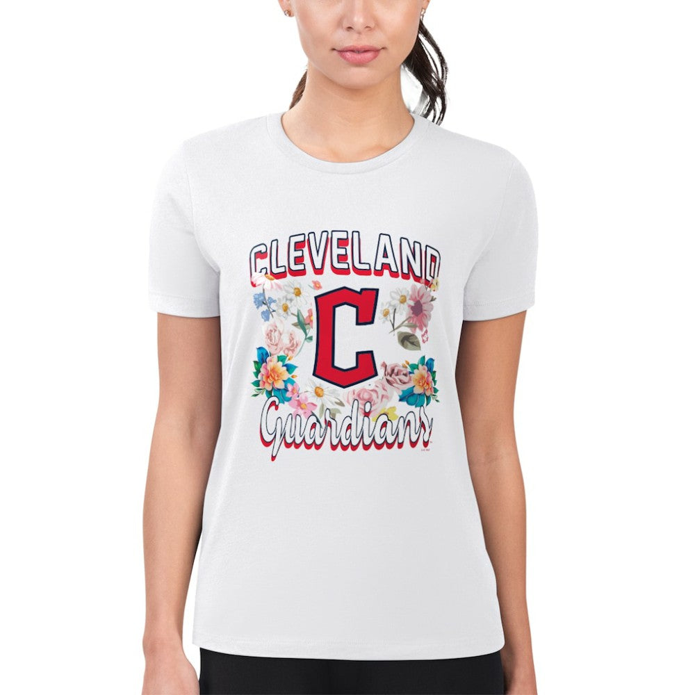 Cleveland Guardians G-III 4Her by Carl Banks Women's Super-Slim Fit Lightweight Flowers Graphic T-Shirt | MLB Sale