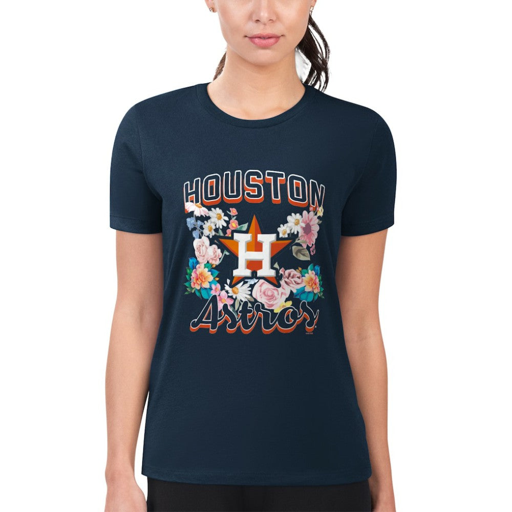Houston Astros G-III 4Her by Carl Banks Women's Super-Slim Fit Lightweight Flowers Graphic T-Shirt | MLB For sale