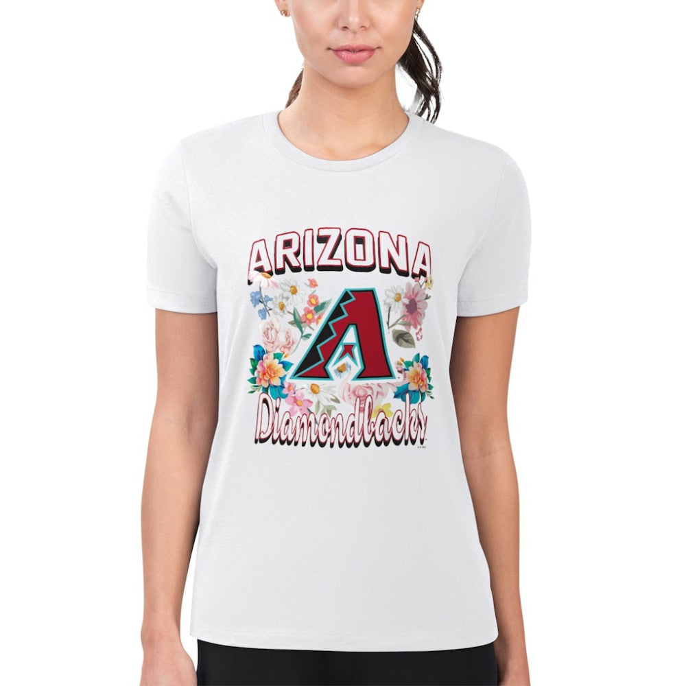 Arizona Diamondbacks G-III 4Her by Carl Banks Women's Super-Slim Fit Lightweight Flowers Graphic T-Shirt | MLB Shop