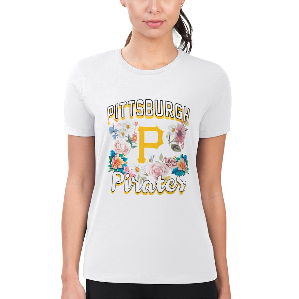 Pittsburgh Pirates G-III 4Her by Carl Banks Women's Super-Slim Fit Lightweight Flowers Graphic T-Shirt | MLB Online