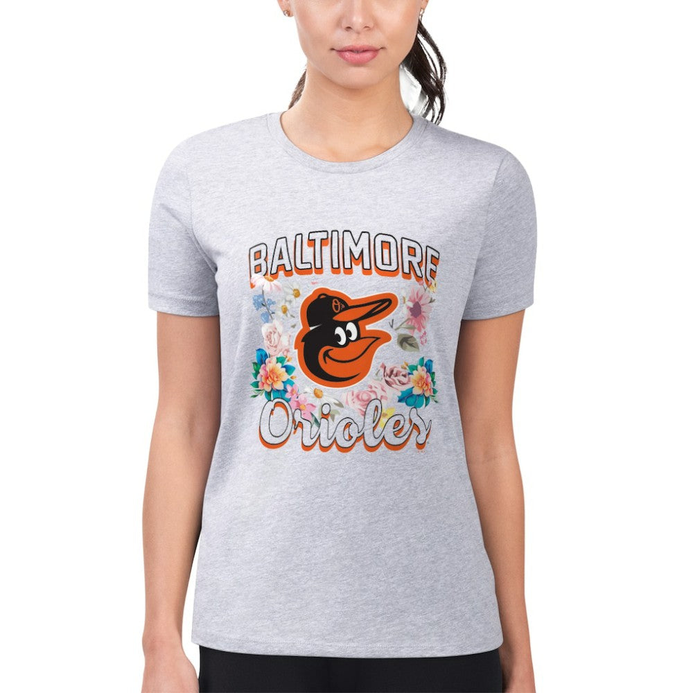 Baltimore Orioles G-III 4Her by Carl Banks Women's Super-Slim Fit Lightweight Flowers Graphic T-Shirt | MLB Sale