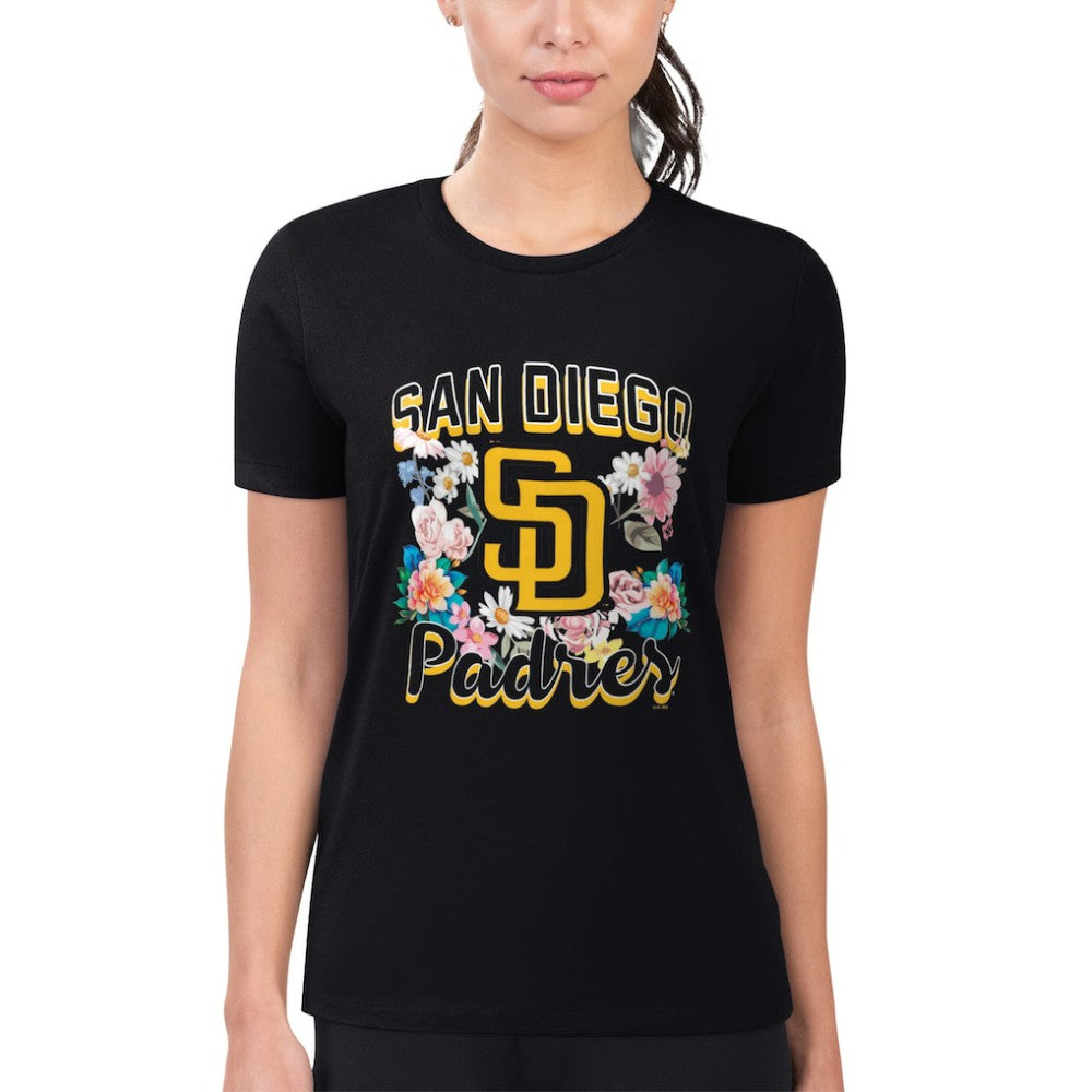 San Diego Padres G-III 4Her by Carl Banks Women's Super-Slim Fit Lightweight Flowers Graphic T-Shirt | MLB Discount