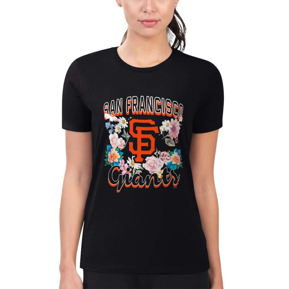 San Francisco Giants G-III 4Her by Carl Banks Women's Super-Slim Fit Lightweight Flowers Graphic T-Shirt | MLB New
