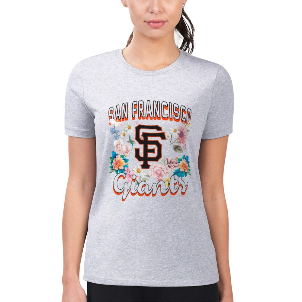 San Francisco Giants G-III 4Her by Carl Banks Women's Super-Slim Fit Lightweight Flowers Graphic T-Shirt | MLB On Sale