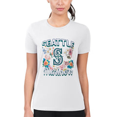 Seattle Mariners G-III 4Her by Carl Banks Women's Super-Slim Fit Lightweight Flowers Graphic T-Shirt | MLB Online