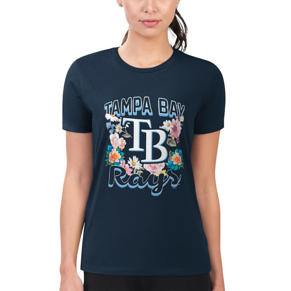Tampa Bay Rays G-III 4Her by Carl Banks Women's Super-Slim Fit Lightweight Flowers Graphic T-Shirt | MLB Discount