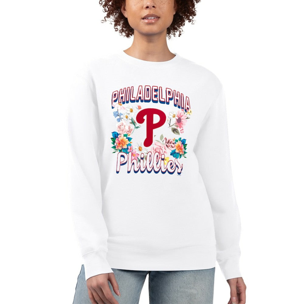 Philadelphia Phillies G-III 4Her by Carl Banks Women's Flowers Graphic Pullover Sweatshirt | MLB Sale