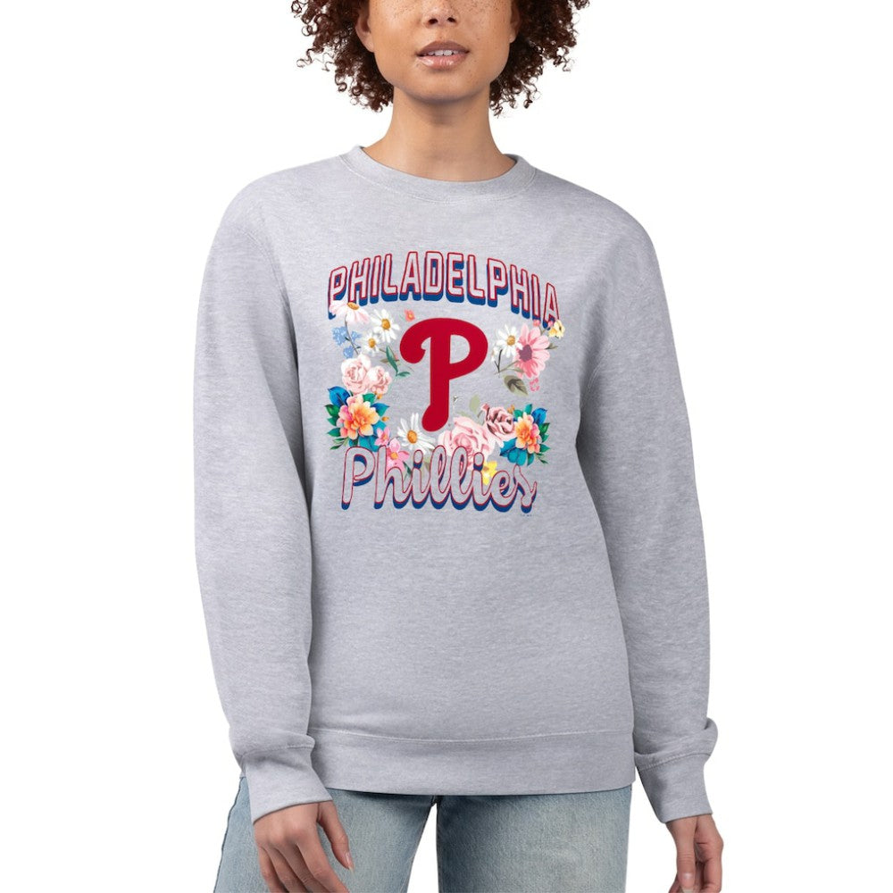 Philadelphia Phillies G-III 4Her by Carl Banks Women's Flowers Graphic Pullover Sweatshirt | MLB On Sale