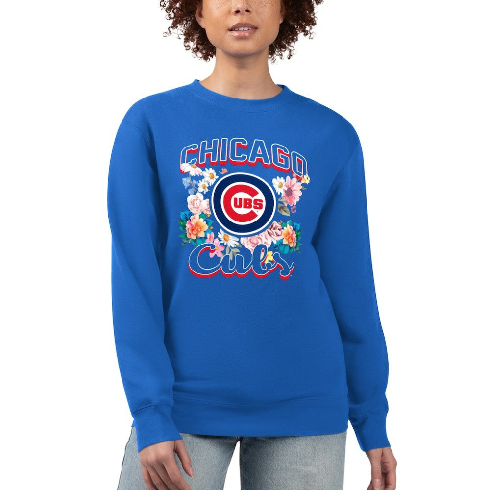 Chicago Cubs G-III 4Her by Carl Banks Women's Flowers Graphic Pullover Sweatshirt | MLB Discount
