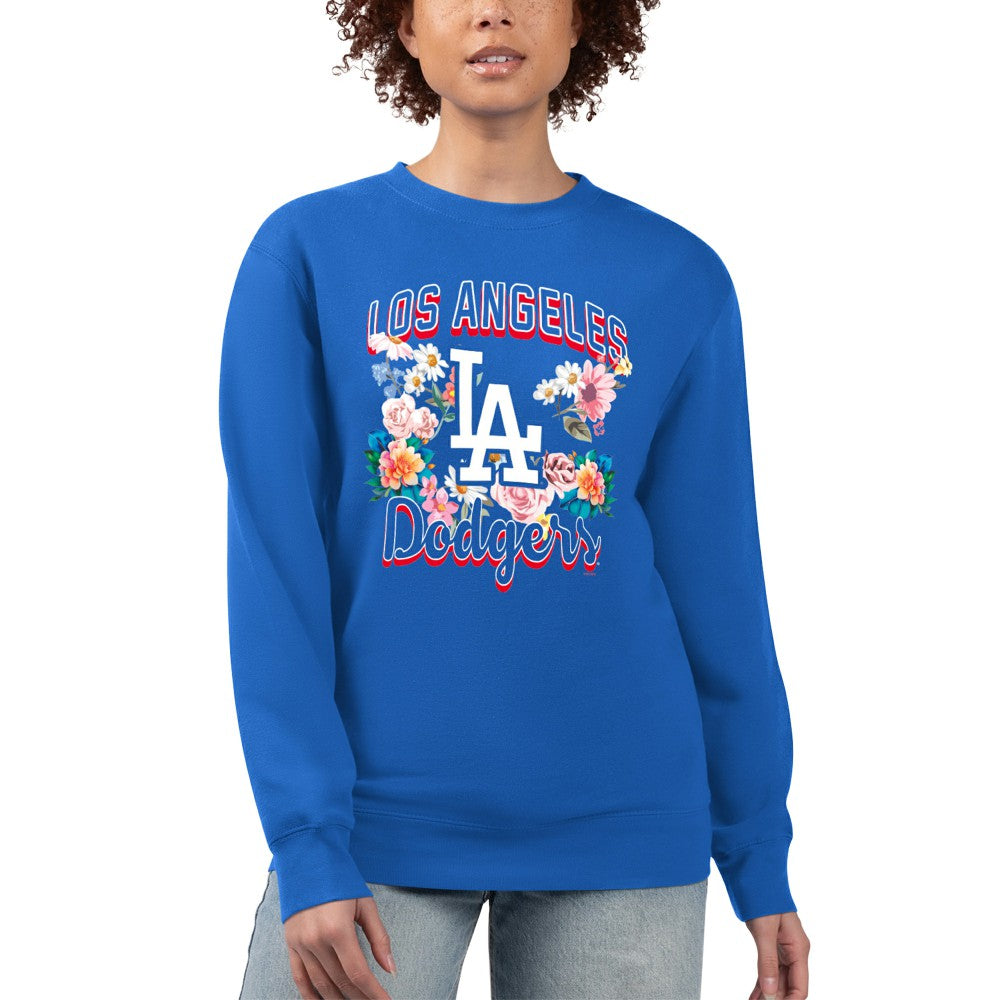 Los Angeles Dodgers G-III 4Her by Carl Banks Women's Flowers Graphic Pullover Sweatshirt | MLB Sale