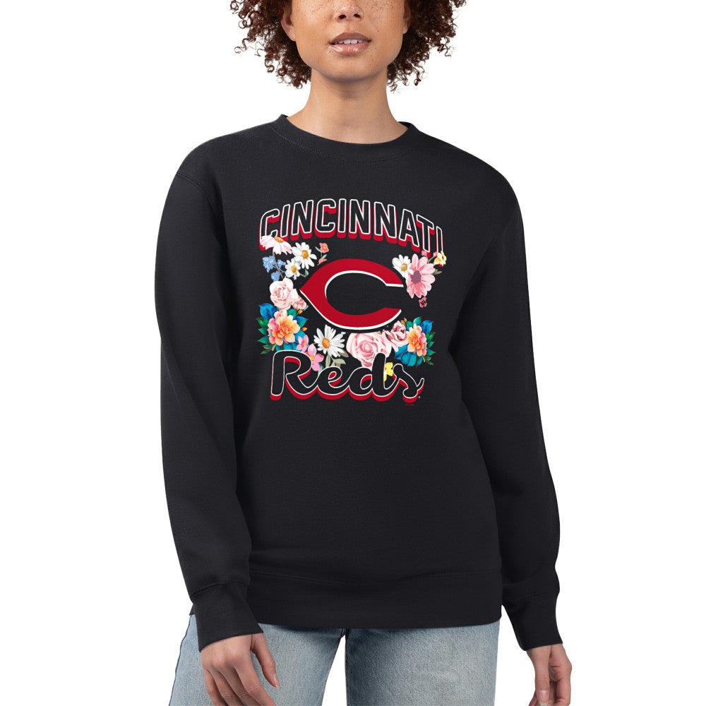Cincinnati Reds G-III 4Her by Carl Banks Women's Flowers Graphic Pullover Sweatshirt | MLB New
