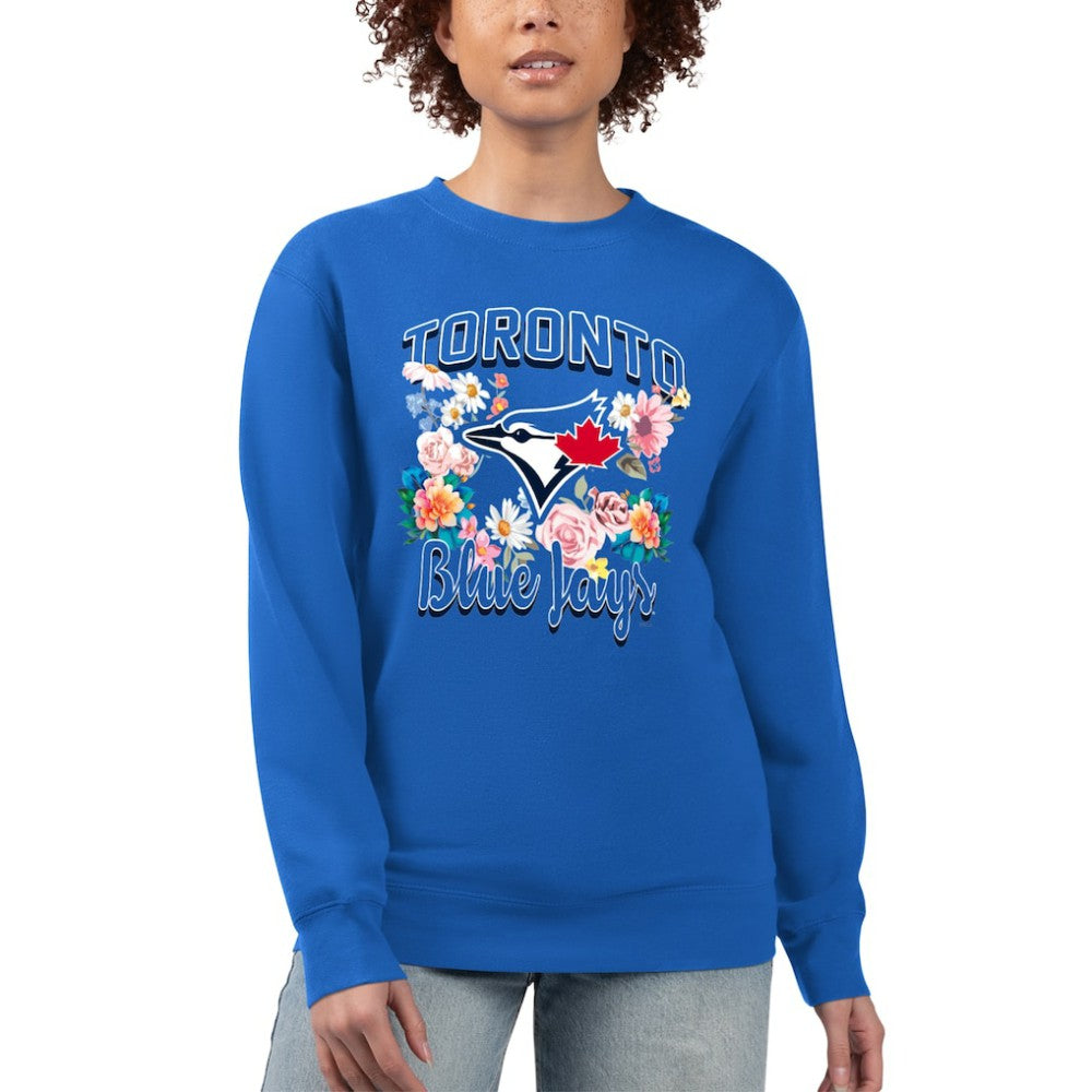 Toronto Blue Jays G-III 4Her by Carl Banks Women's Flowers Graphic Pullover Sweatshirt | MLB Sale