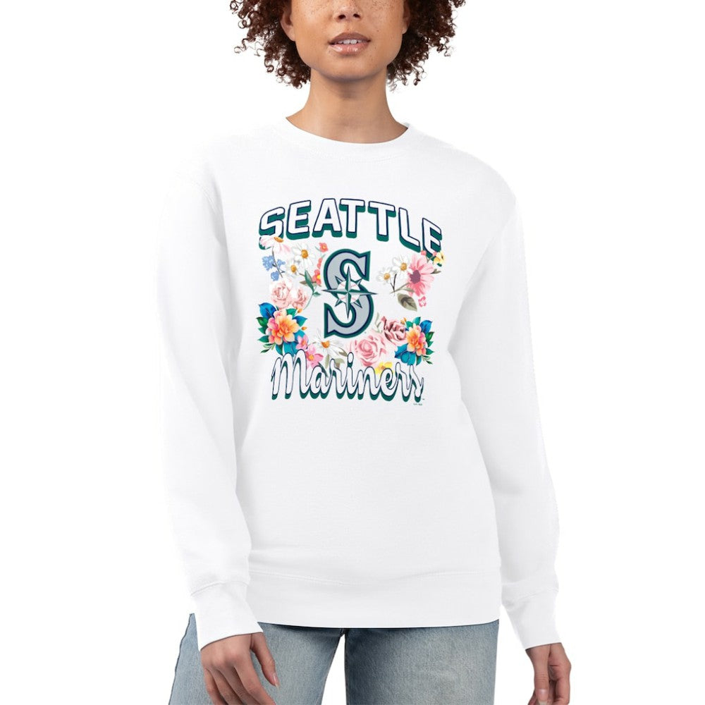 Seattle Mariners G-III 4Her by Carl Banks Women's Flowers Graphic Pullover Sweatshirt | MLB Sale