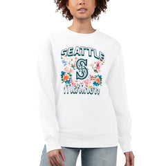 Seattle Mariners G-III 4Her by Carl Banks Women's Flowers Graphic Pullover Sweatshirt | MLB Sale