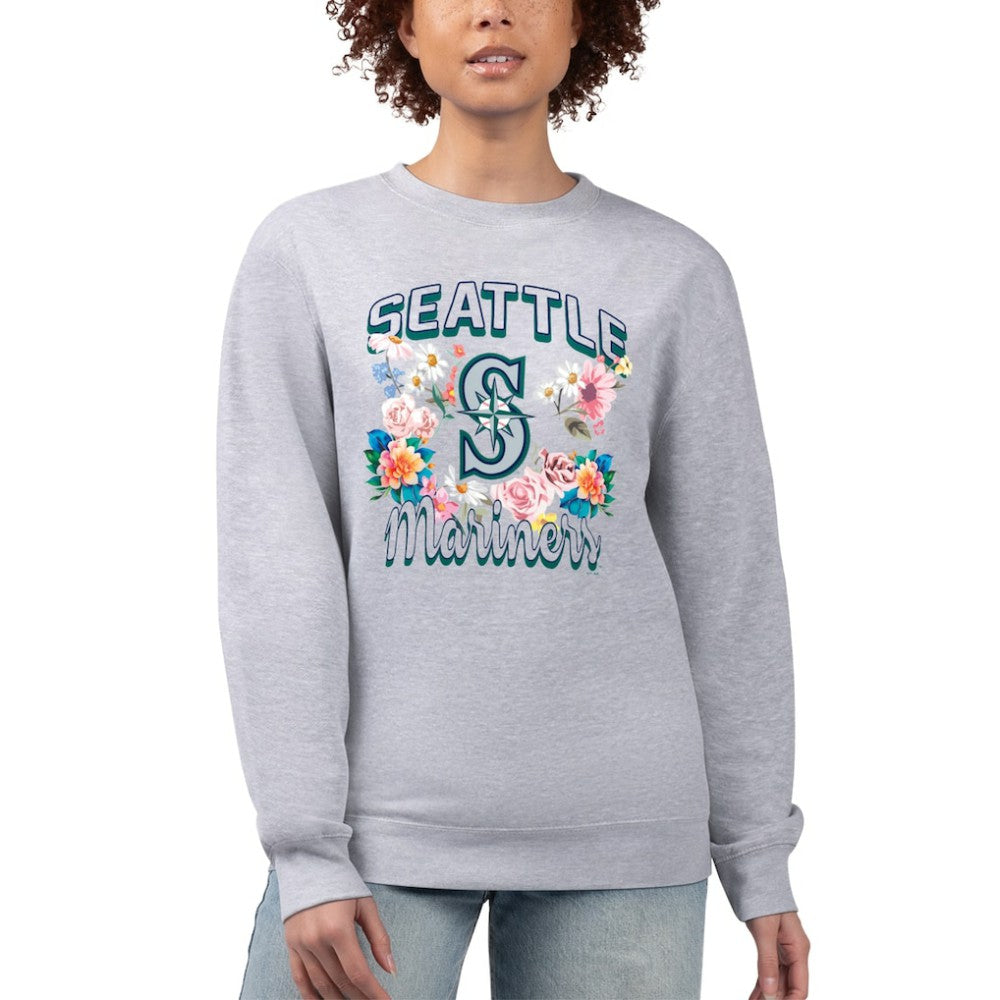 Seattle Mariners G-III 4Her by Carl Banks Women's Flowers Graphic Pullover Sweatshirt | MLB Outlet