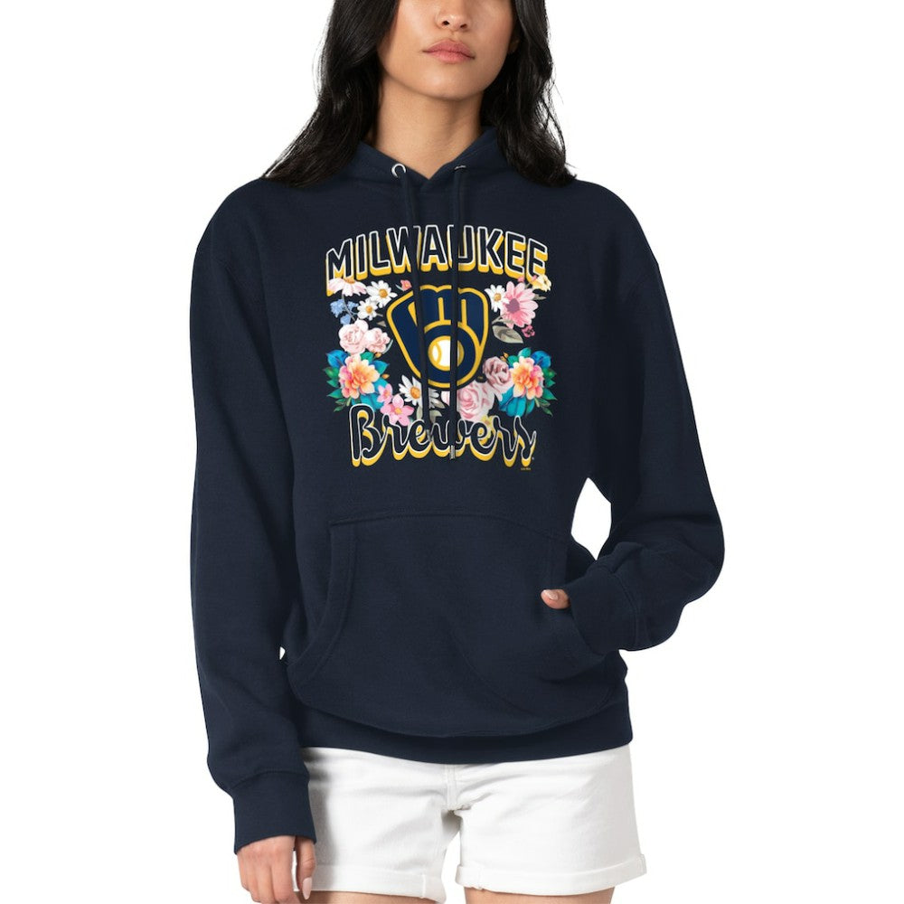 Milwaukee Brewers G-III 4Her by Carl Banks Women's Flowers Graphic Pullover Hoodie | MLB Outlet