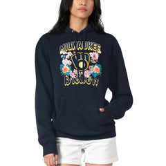 Milwaukee Brewers G-III 4Her by Carl Banks Women's Flowers Graphic Pullover Hoodie | MLB Outlet