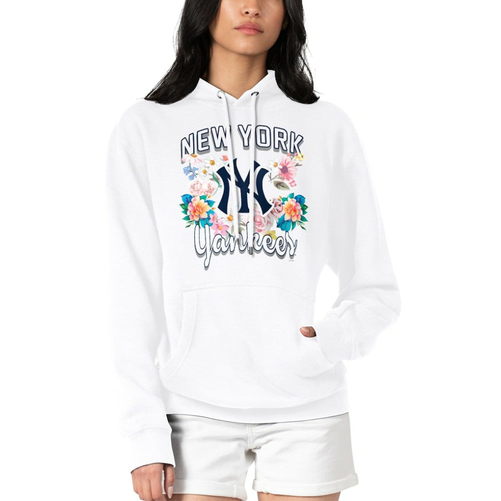 New York Yankees G-III 4Her by Carl Banks Women's Flowers Graphic Pullover Hoodie | MLB Discount