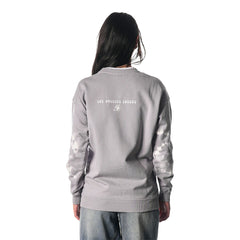 Los Angeles Lakers The Wild Collective Women's Bleached Tie-Dye Pullover Sweatshirt New