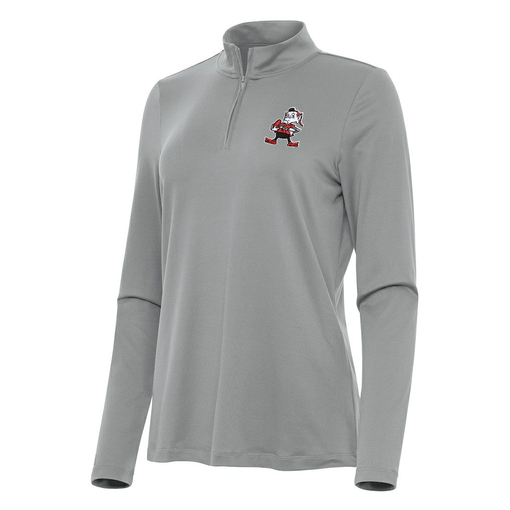 Cleveland Browns  Antigua Women's Reprocess Quarter-Zip Top