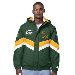 Green Bay Packers  OVO x Starter Sideline Full-Snap Puffer Jacket
