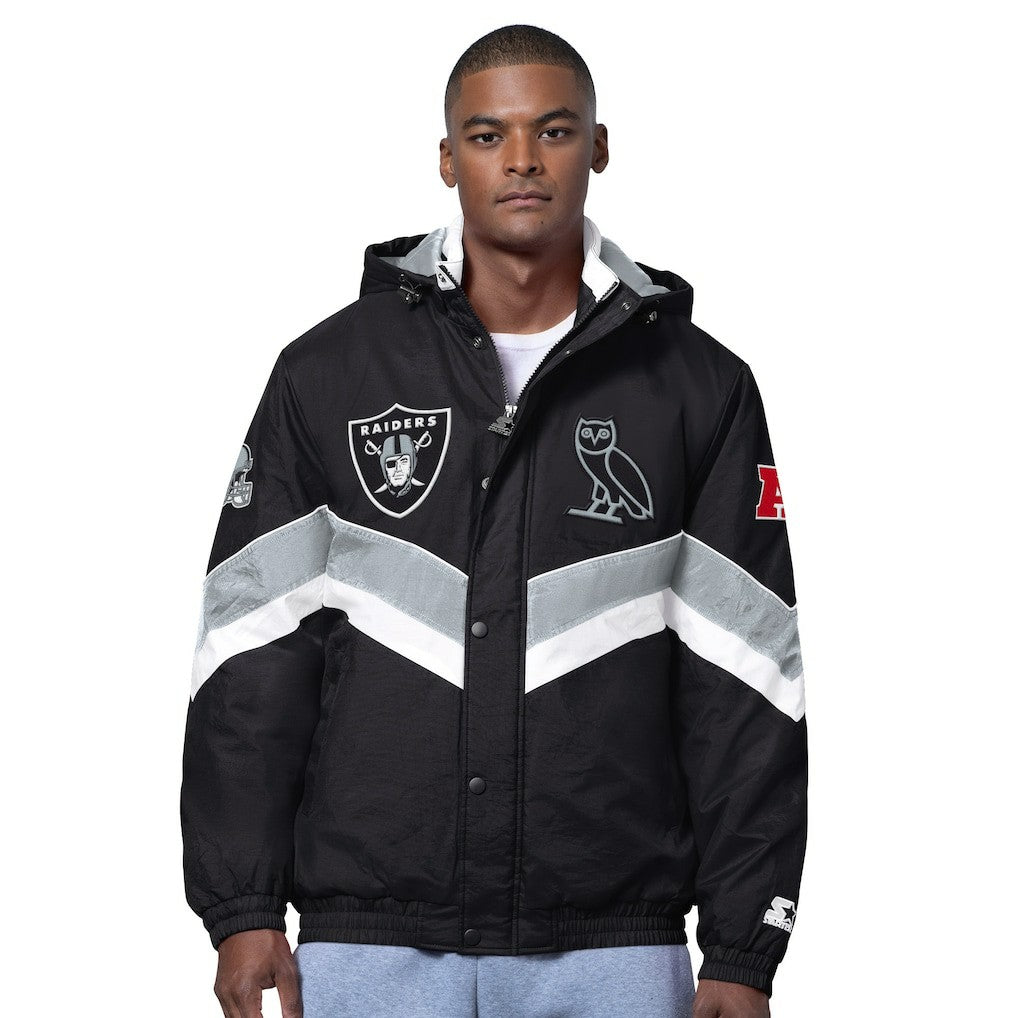 Las Vegas Raiders  OVO x Starter Sideline Full-Snap Puffer Jacket