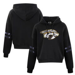 Nashville Predators Cuce Women's Sequin Cropped Pullover Hoodie Outlet