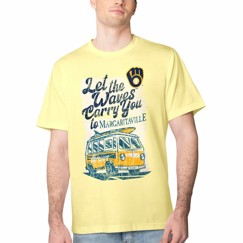 Milwaukee Brewers Margaritaville Bus Waves Graphic T-Shirt | MLB On Sale