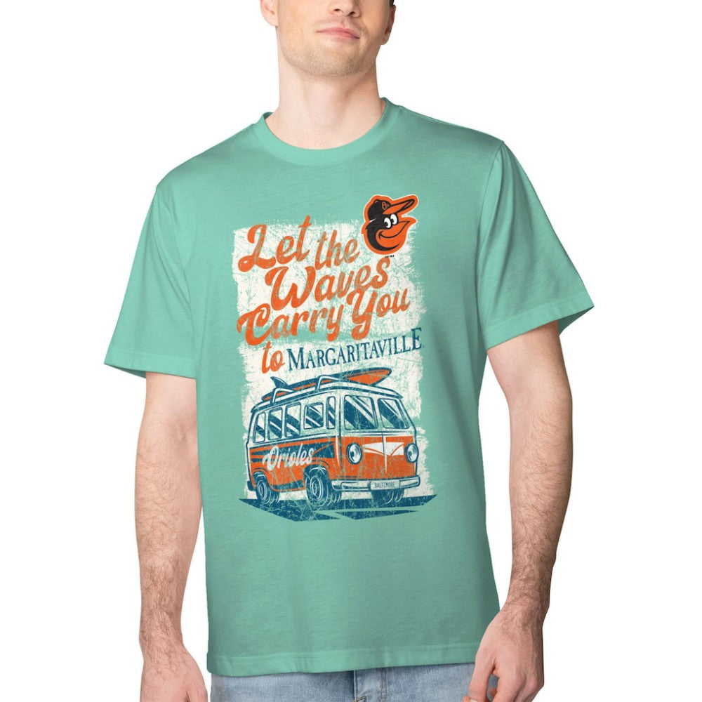 Baltimore Orioles Margaritaville Bus Waves Graphic T-Shirt | MLB Discount