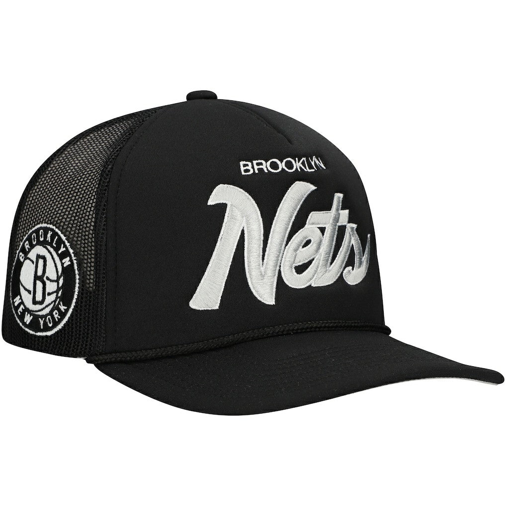 Brooklyn Nets Script Trucker Adjustable Hat Outlet