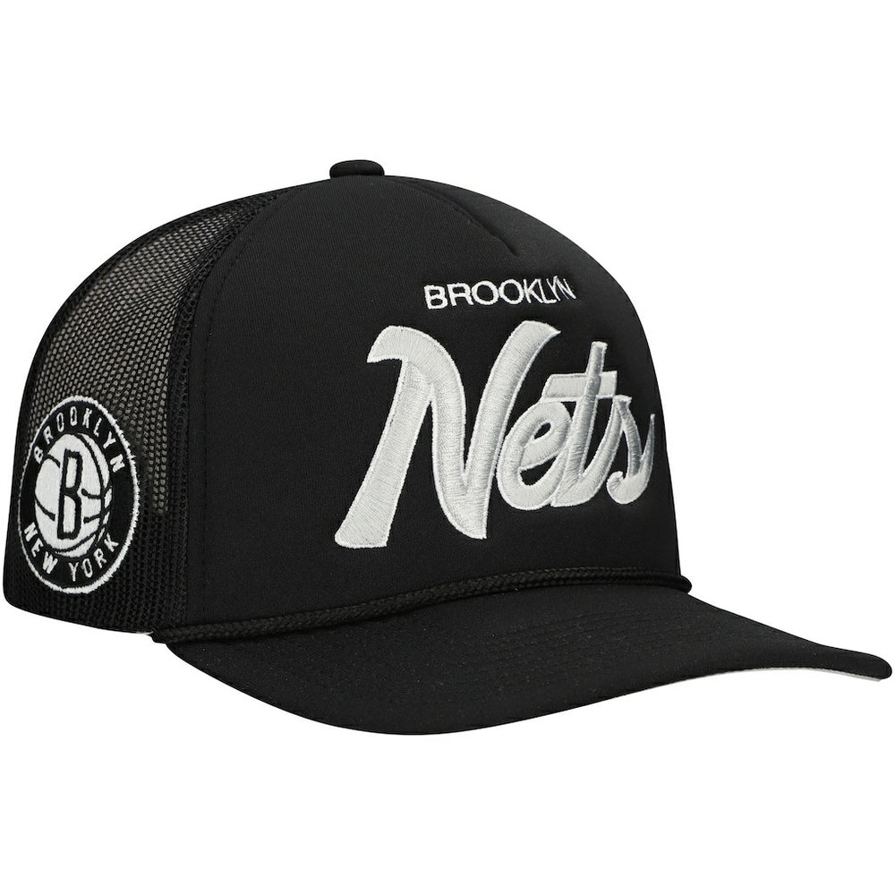 Brooklyn Nets Script Trucker Adjustable Hat Outlet